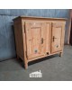 Vintage ijskast in pitch pine