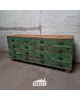 Houten ladekast groen patina