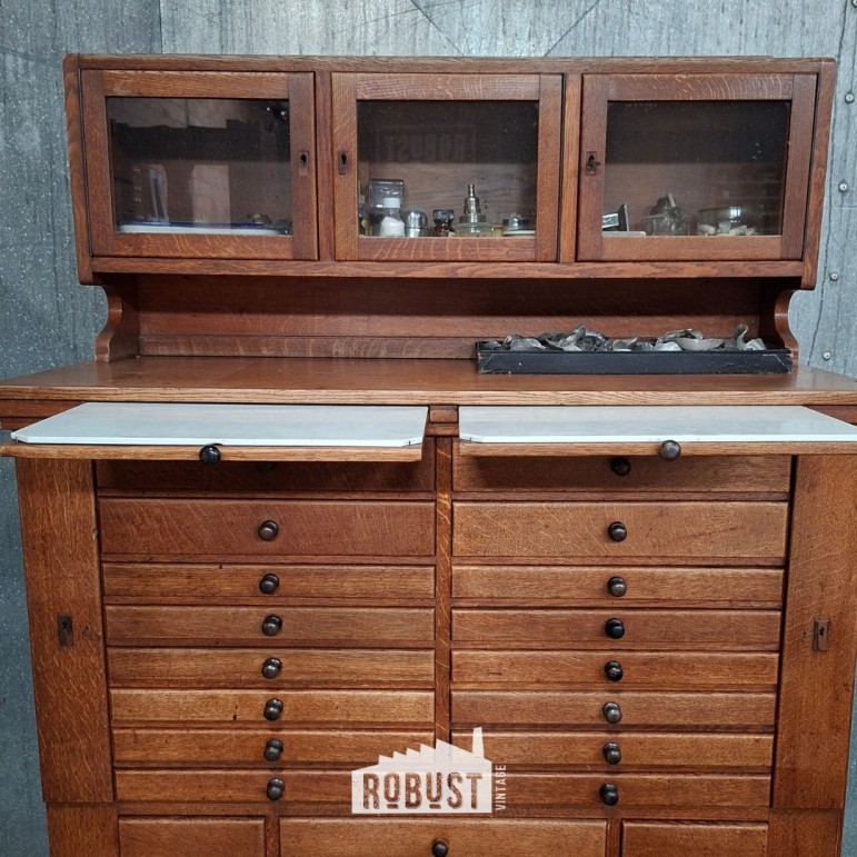 Vintage Houten Tandartskast