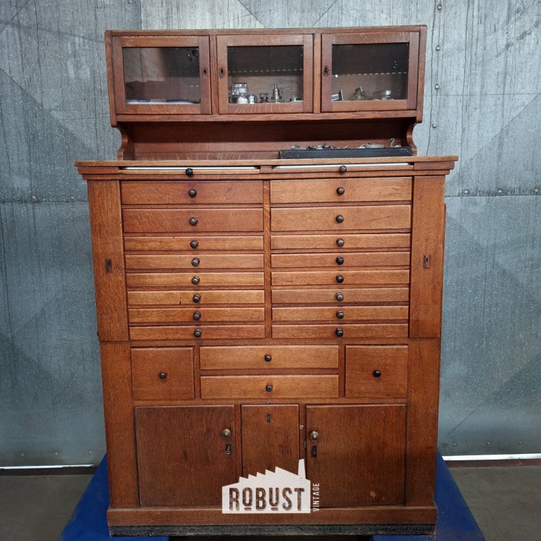 Vintage Houten Tandartskast