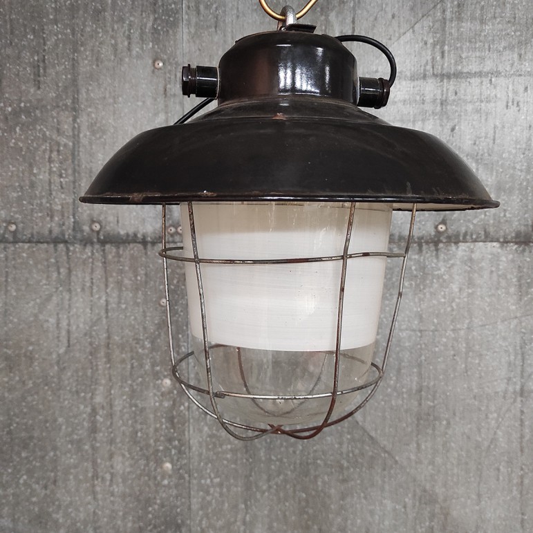 Hanglamp Kooilamp Bruin Industrieel Emaille Bully