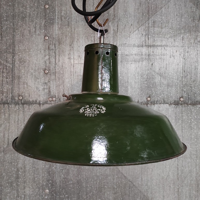 Emaille Hanglamp met glazen...