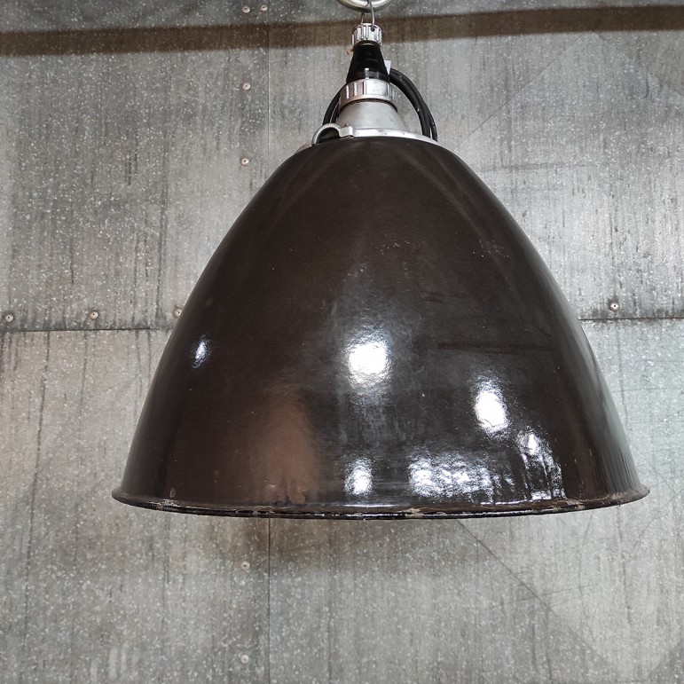 Hoge Hanglamp Donker Bruin Grote Industrieel